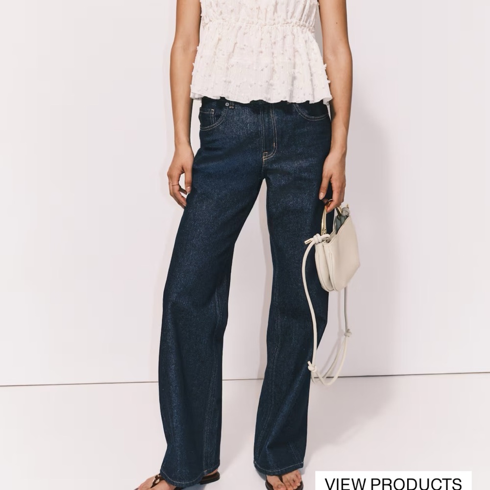 H&M Women's Deep Blue Straight Leg Jeans